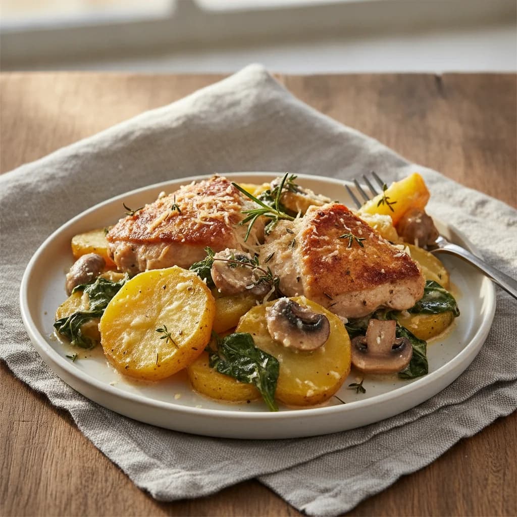 Creamy Herb Chicken and Potato Bake