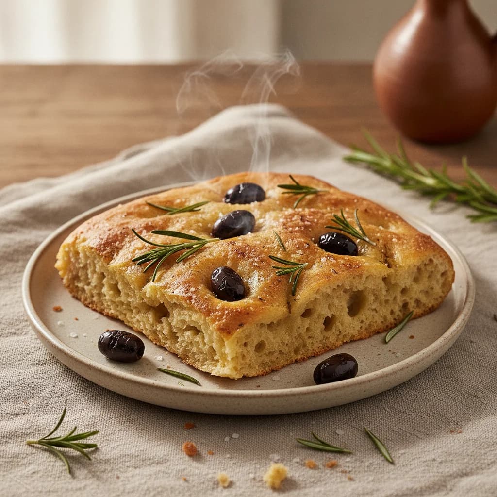Rustic Rosemary Olive Focaccia