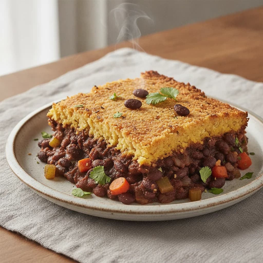 Spicy Black Bean and Cornmeal Bake
